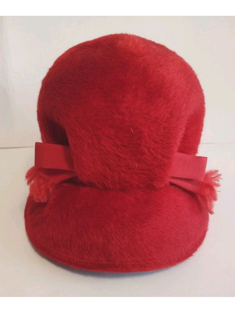 Vintage 1960s Mr Kurt Red Fur Felt Toque Hat Martelle West Germany Mod